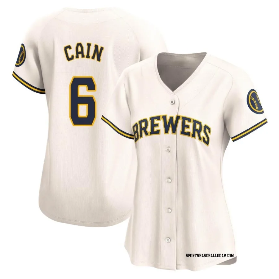 Lorenzo Cain Women's Milwaukee Brewers Cream Limited Home Jersey