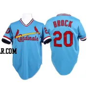 Lou Brock Men's St. Louis Cardinals Blue Replica Throwback Jersey