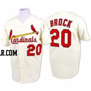 Lou Brock Men's St. Louis Cardinals Cream Authentic Throwback Jersey