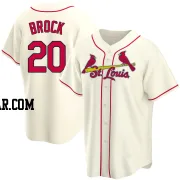 Lou Brock Men's St. Louis Cardinals Cream Replica Alternate Jersey