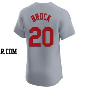 Lou Brock Men's St. Louis Cardinals Gray Elite Road Jersey