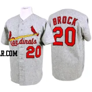 Lou Brock Men's St. Louis Cardinals Grey Authentic Throwback Jersey