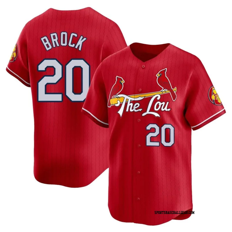 Lou Brock Men's St. Louis Cardinals Red Limited 2024 City Connect Jersey