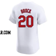 Lou Brock Men's St. Louis Cardinals White Elite Home Jersey