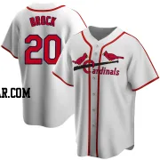 Lou Brock Men's St. Louis Cardinals White Home Cooperstown Collection Jersey