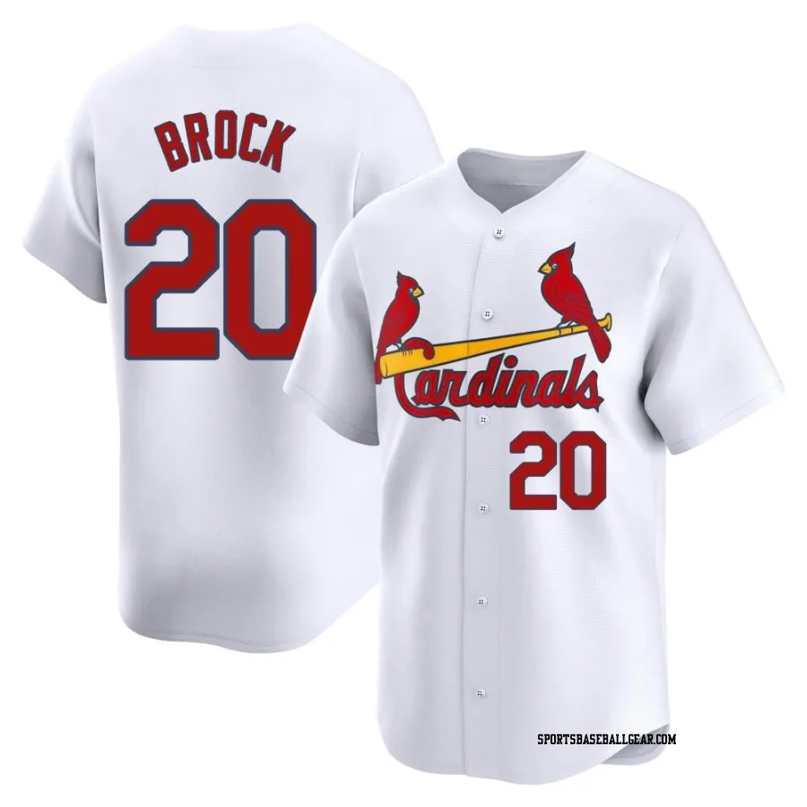 Lou Brock Men's St. Louis Cardinals White Limited Home Jersey