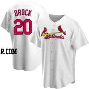 Lou Brock Men's St. Louis Cardinals White Replica Home Jersey