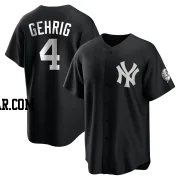 Lou Gehrig Men's New York Yankees Black/White Replica Jersey