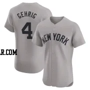 Lou Gehrig Men's New York Yankees Gray Elite Road Jersey