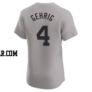 Lou Gehrig Men's New York Yankees Gray Elite Road Jersey