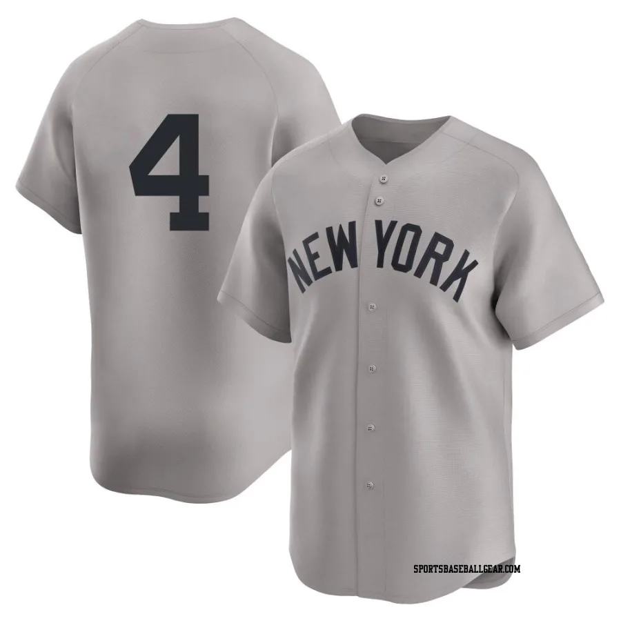 Lou Gehrig Men's New York Yankees Gray Limited Away 2nd Jersey