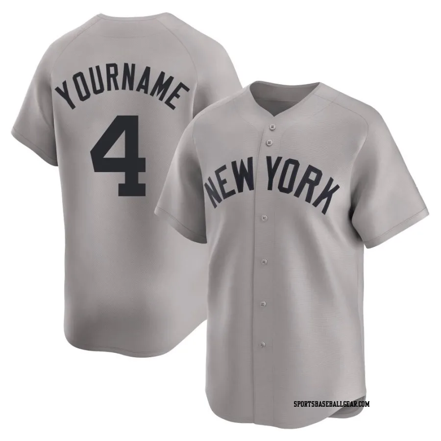 Lou Gehrig Men's New York Yankees Gray Limited Away Jersey