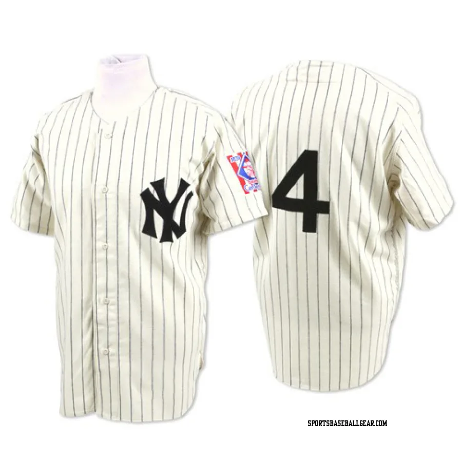 Lou Gehrig Men's New York Yankees White Authentic Throwback Jersey