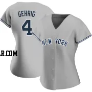 Lou Gehrig Women's New York Yankees Gray Replica Road Name Jersey