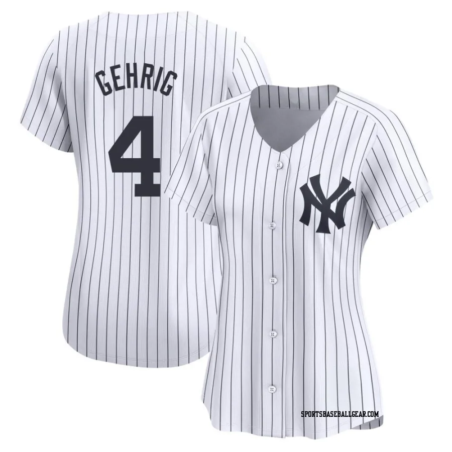 Lou Gehrig Women's New York Yankees White Limited Yankee Home Jersey