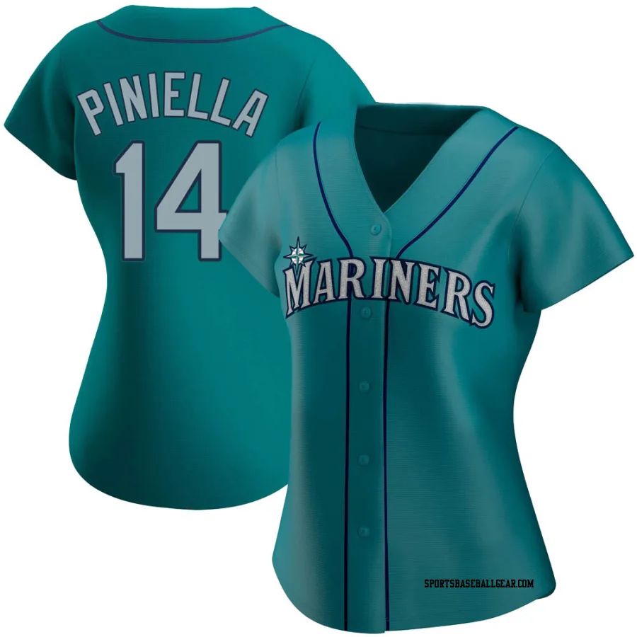 Lou Piniella Women's Seattle Mariners Aqua Authentic Alternate Jersey