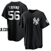 Lou Trivino Men's New York Yankees Black/White Replica Jersey