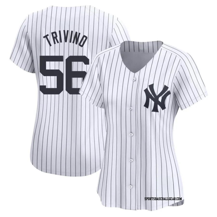 Lou Trivino Women's New York Yankees White Limited Yankee Home Jersey