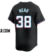 Louis Head Men's Miami Marlins Black Limited Alternate Jersey