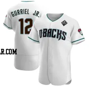 Lourdes Gurriel Jr. Men's Arizona Diamondbacks White Authentic Teal Alternate 2023 World Series Jersey