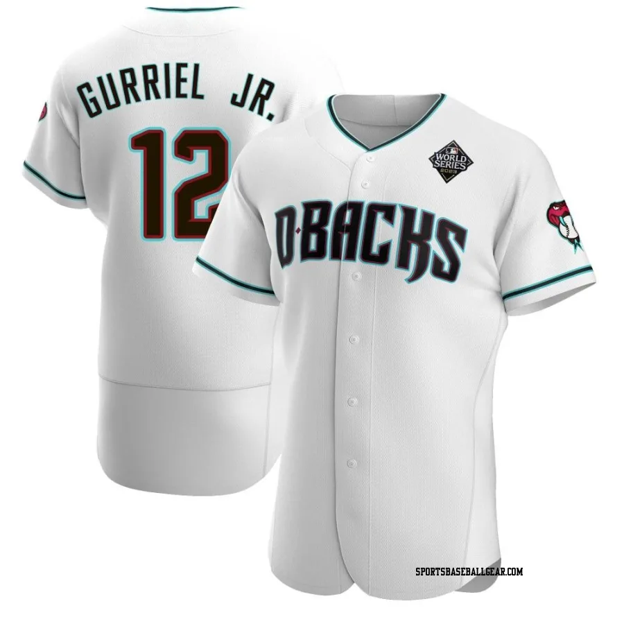 Lourdes Gurriel Jr. Men's Arizona Diamondbacks White Authentic Teal Alternate 2023 World Series Jersey