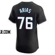 Luarbert Arias Men's Miami Marlins Black Elite Alternate Vapor Premier Jersey