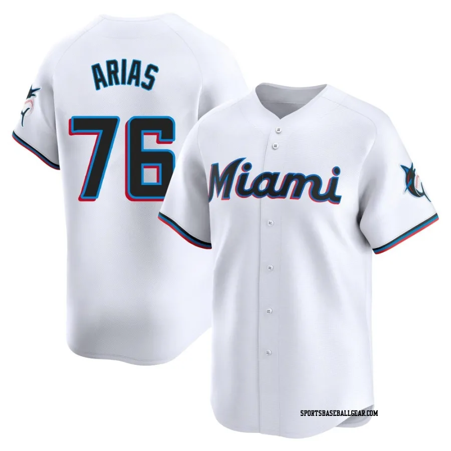 Luarbert Arias Men's Miami Marlins White Limited Home Jersey