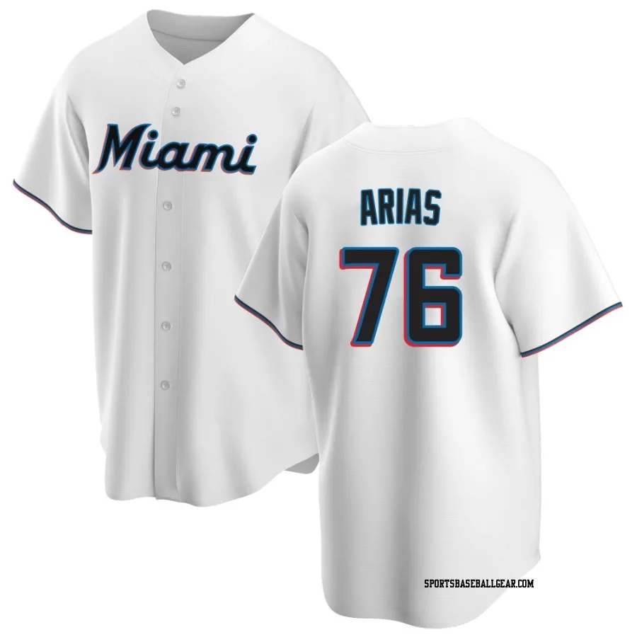 Luarbert Arias Men's Miami Marlins White Replica Home Jersey