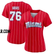 Luarbert Arias Women's Miami Marlins Red Replica 2021 City Connect Jersey