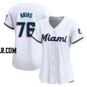 Luarbert Arias Women's Miami Marlins White Limited Home Jersey