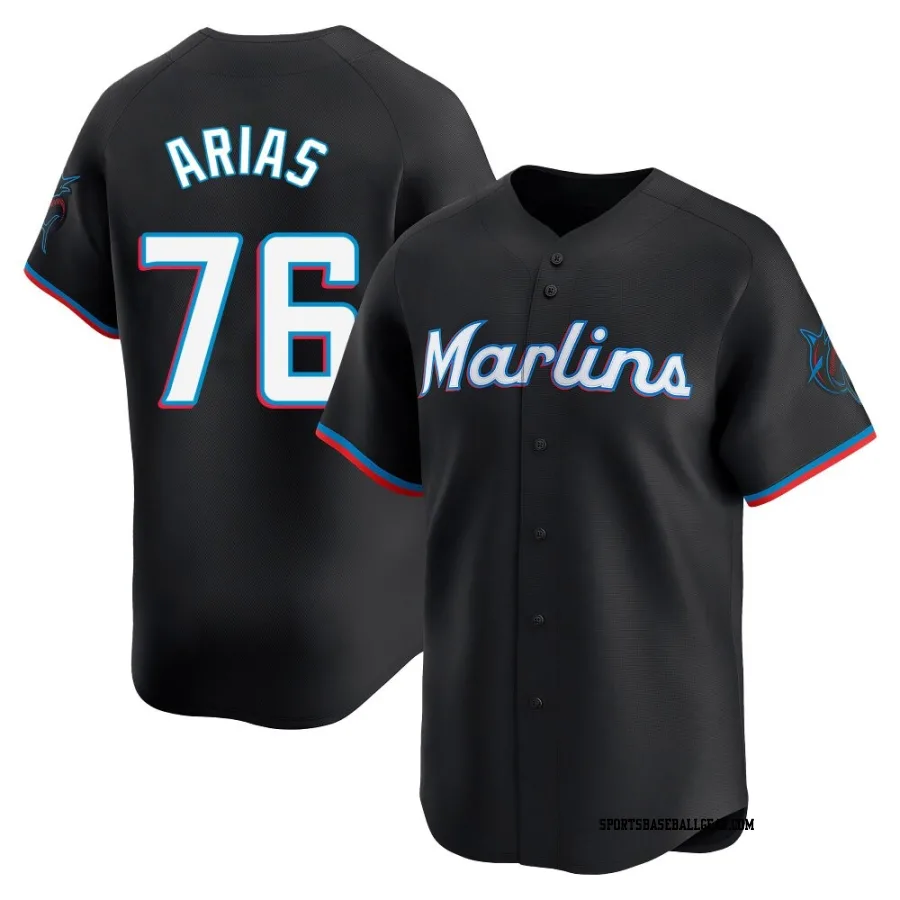 Luarbert Arias Youth Miami Marlins Black Limited Alternate Jersey