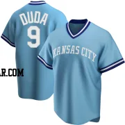 Lucas Duda Men's Kansas City Royals Light Blue Replica Road Cooperstown Collection Jersey