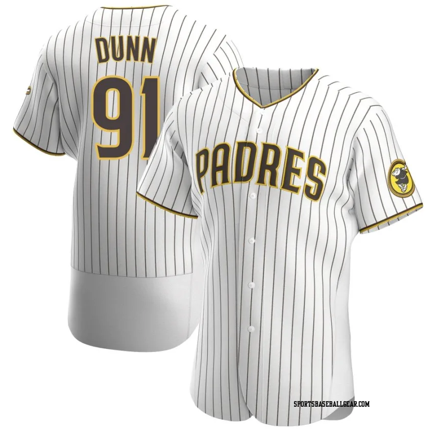 Lucas Dunn Men's San Diego Padres White/Brown Authentic Home Jersey