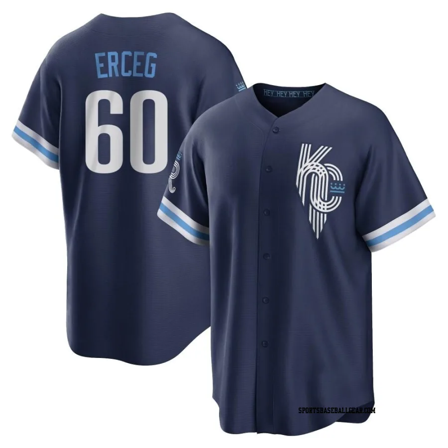 Lucas Erceg Men's Kansas City Royals Navy Replica 2022 City Connect Jersey