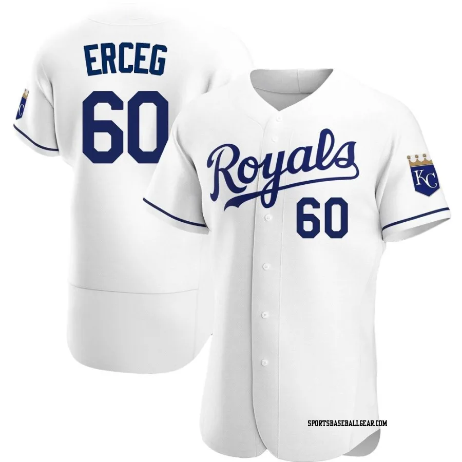 Lucas Erceg Men's Kansas City Royals White Authentic Home Jersey