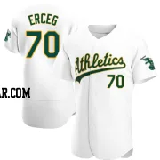 Lucas Erceg Men's Oakland Athletics White Authentic Home Jersey