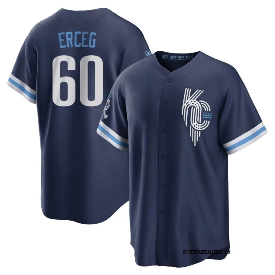 Lucas Erceg Youth Kansas City Royals Navy Replica 2022 City Connect Jersey