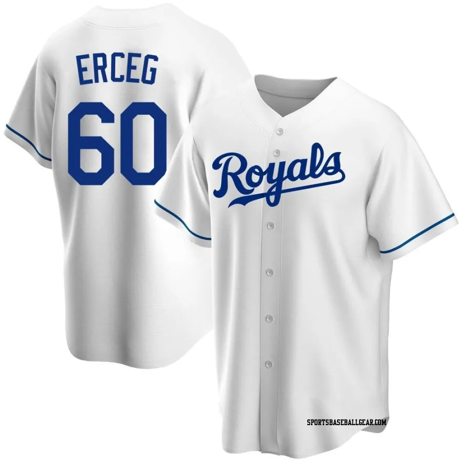 Lucas Erceg Youth Kansas City Royals White Replica Home Jersey