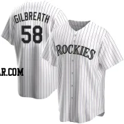 Lucas Gilbreath Men's Colorado Rockies White Replica Home Jersey