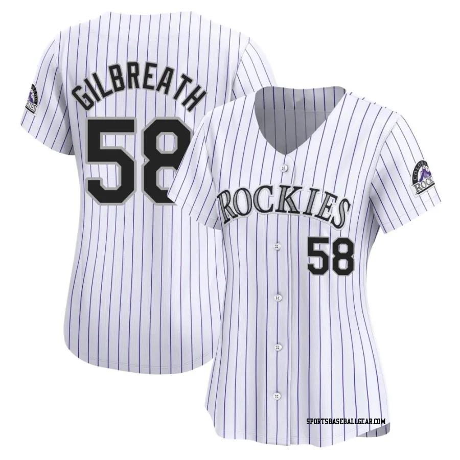 Lucas Gilbreath Women's Colorado Rockies White Limited Home Jersey