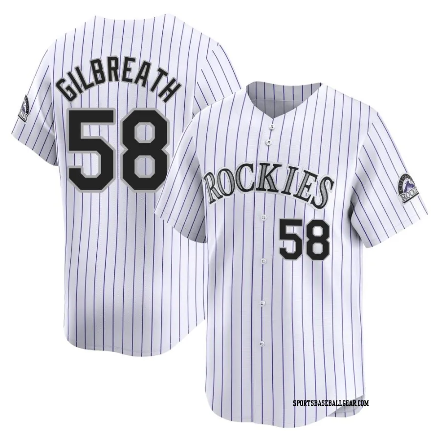 Lucas Gilbreath Youth Colorado Rockies White Limited Home Jersey