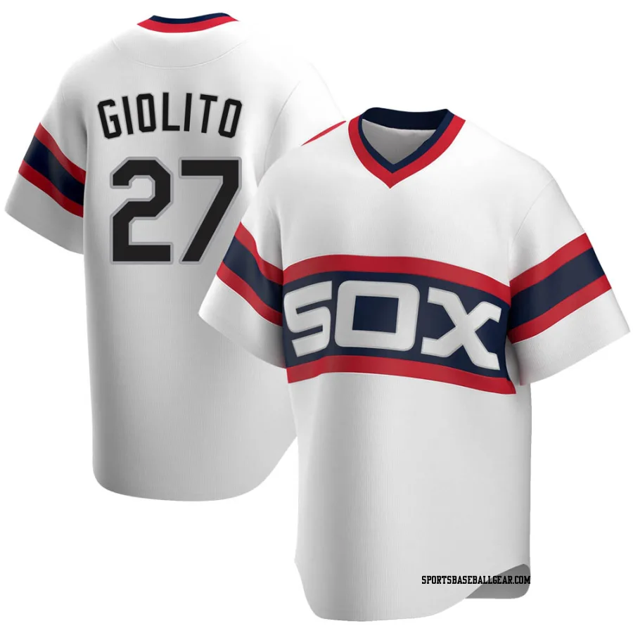 Lucas Giolito Men's Chicago White Sox White Replica Cooperstown Collection Jersey