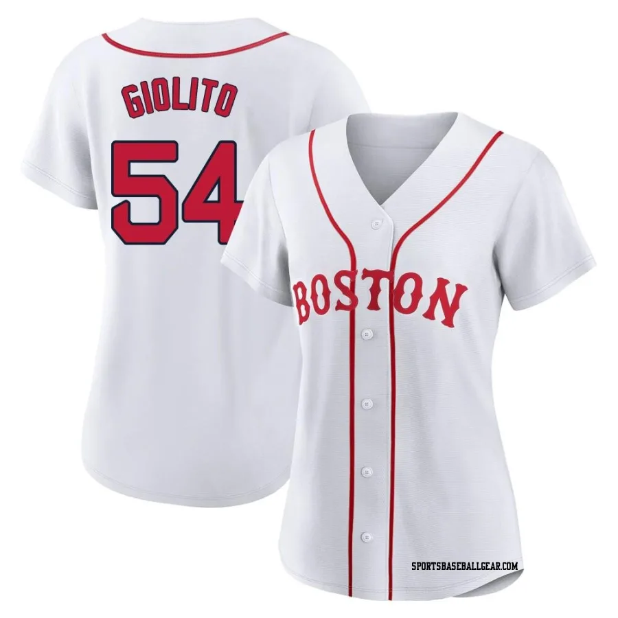 Lucas Giolito Women's Boston Red Sox White Authentic 2021 Patriots' Day Jersey