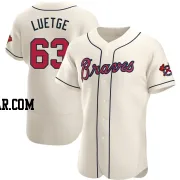 Lucas Luetge Men's Atlanta Braves Cream Authentic Alternate Jersey