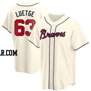 Lucas Luetge Men's Atlanta Braves Cream Replica Alternate Jersey