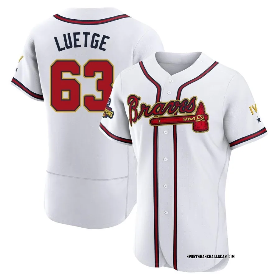 Lucas Luetge Men's Atlanta Braves Gold Authentic White 2022 Program Jersey