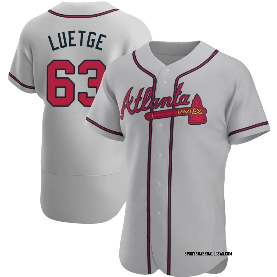 Lucas Luetge Men's Atlanta Braves Gray Authentic Road Jersey