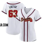 Lucas Luetge Women's Atlanta Braves Gold Replica White 2022 Program Jersey