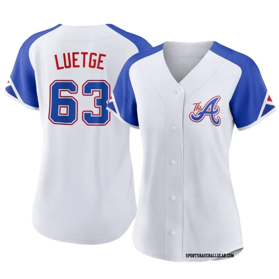 Lucas Luetge Women's Atlanta Braves White Replica 2023 City Connect Jersey