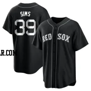 Lucas Sims Men's Boston Red Sox Black/White Replica Jersey